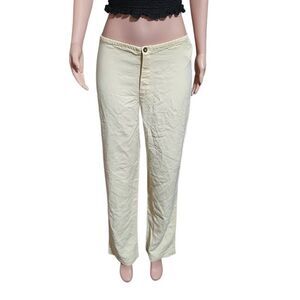 Pulp women high waist elastic waist yellow  pants size L